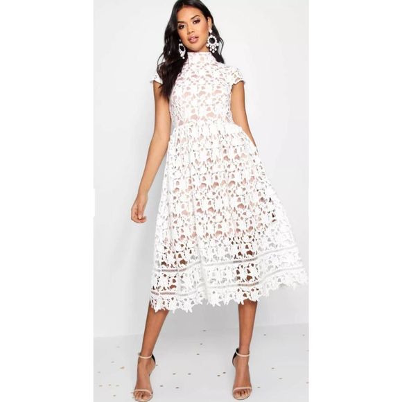 BooHoo Lace Skater Dress - Picture 2 of 6